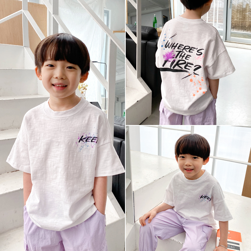 little-bro-키퍼파이어티셔츠[티셔츠BDQX56]♡韓國童裝上衣