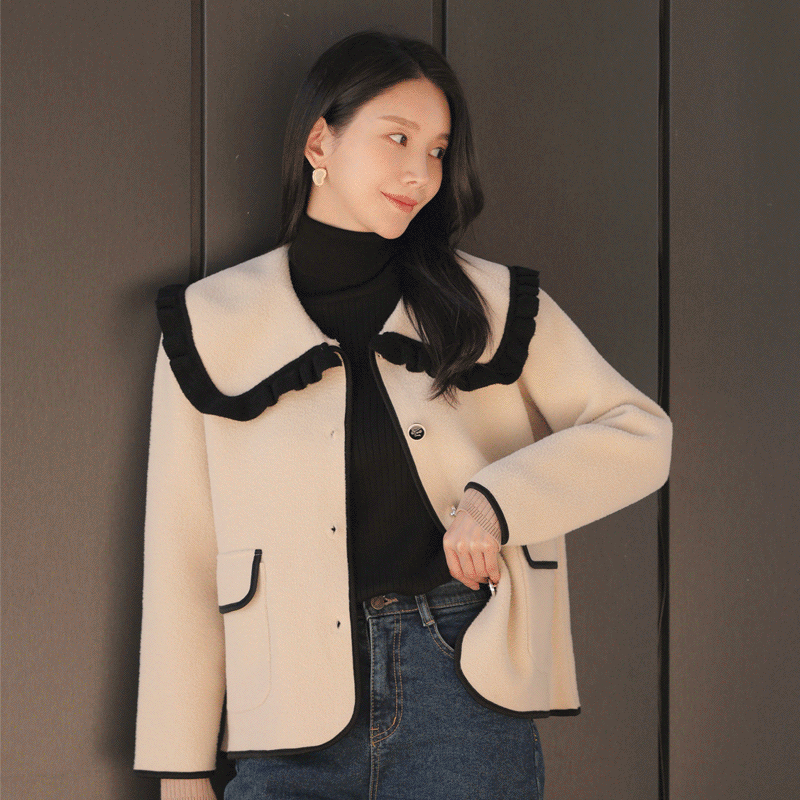 clicknfunny-페리드 프릴밍크자켓♡韓國女裝外套
